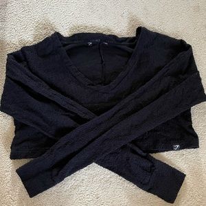 Long sleeve towel crop top